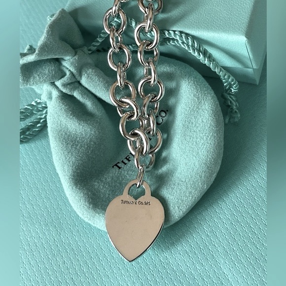 Tiffany & Co. .925 Engravable  Heart Tag Choker 16" - Picture 6 of 16